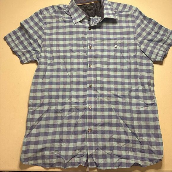 Ted Baker checkered button up 4 (large) - Picture 1 of 9